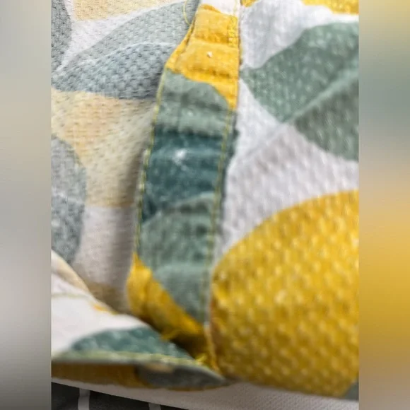 Ever Touch by Malika Lemon Print Shirt Dress XL Textured Button Front - Picture 7 of 9